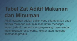 Tabel Zat Aditif